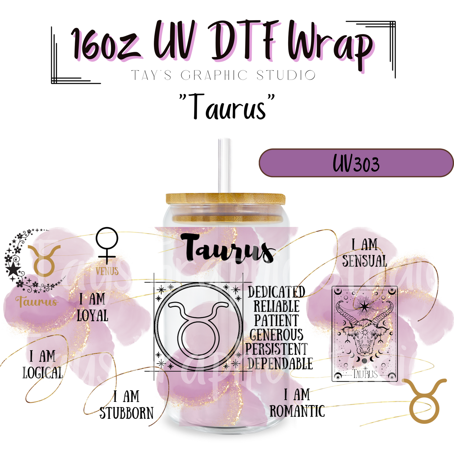 EXCLUSIVE COLLECTION - Zodiac Sign Inspirational Collection - 12 UV DTF Wraps