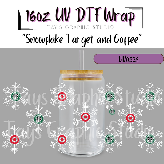 Exclusive - Snowflake Target & Coffee UV DTF Wrap - MTO0329