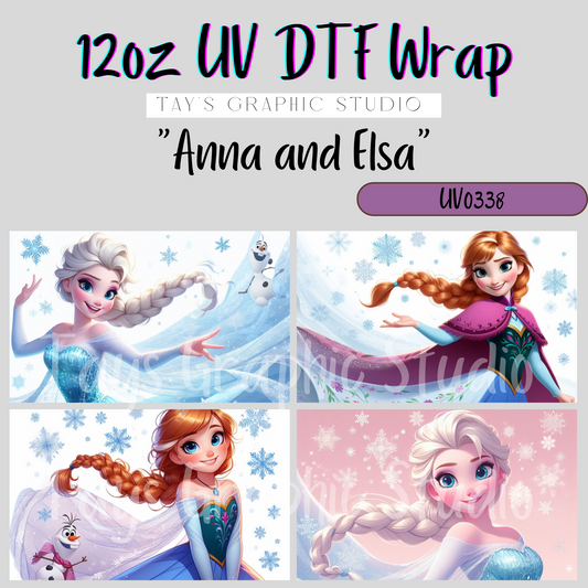 Exclusive Anna and Elsa 120z UV DTF Wrap - MTO0338