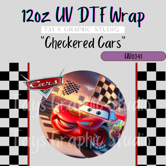 Exclusive - Checkered Cars UV DTF Wrap - MTO0341