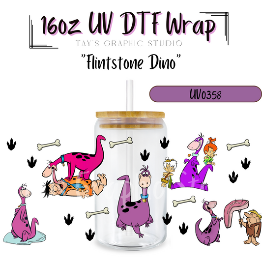 Exclusive - Flintstone Dino UV DTF Wrap - MTO0358