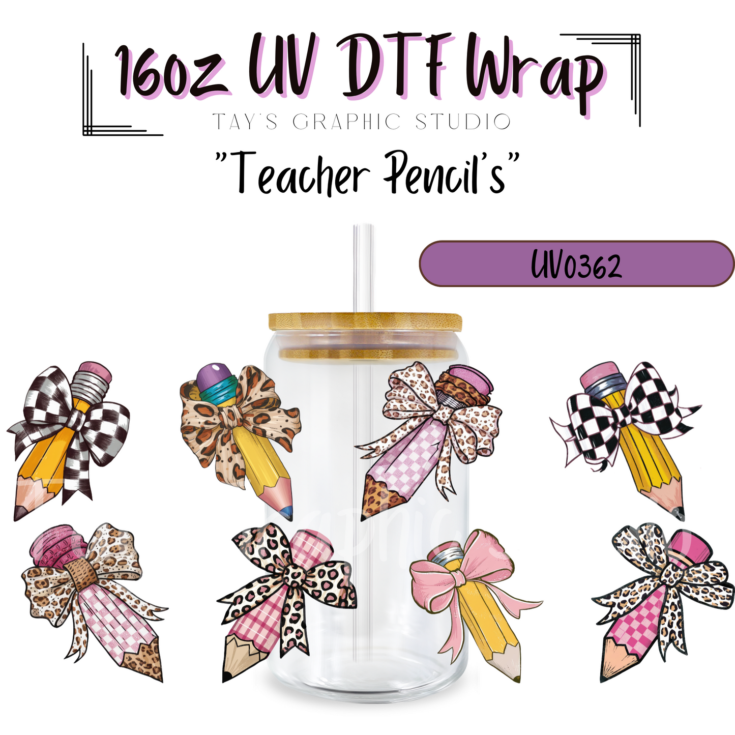 Exclusive - Teachers Pencils UV DTF Wrap - MTO0362