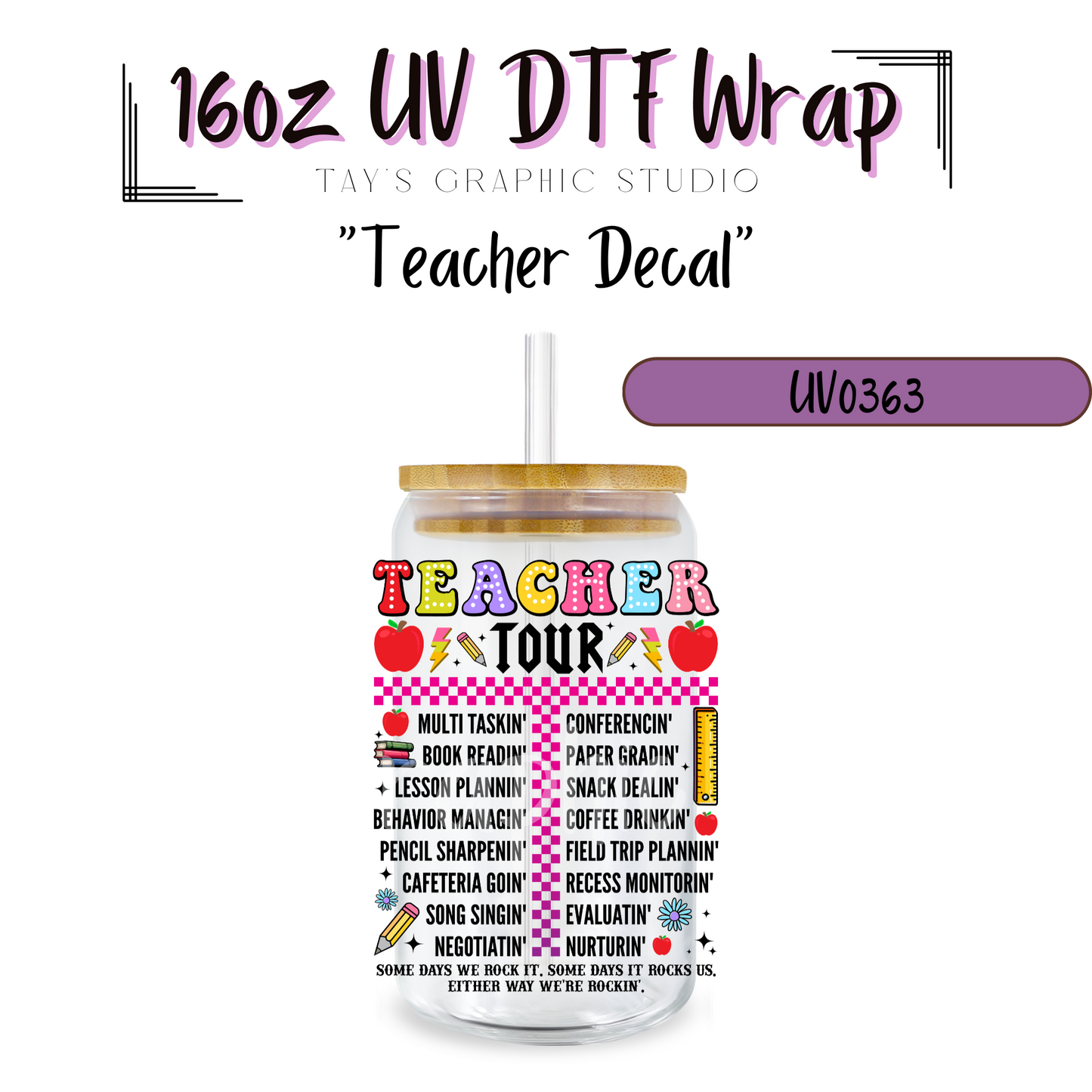 Teacher Decal - UV DTF Decal - MTO0363