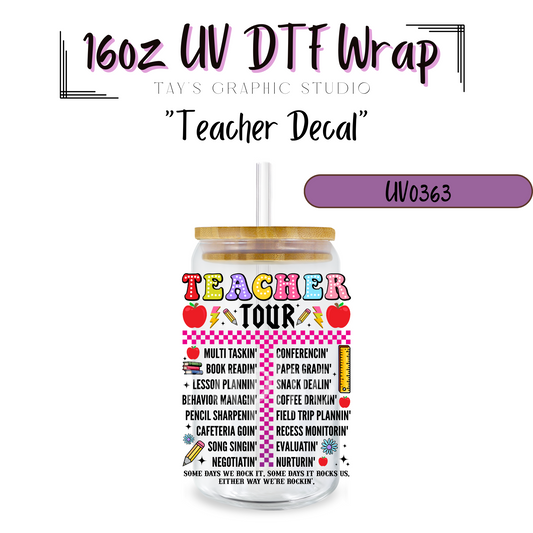 Teacher Decal - UV DTF Decal - MTO0363