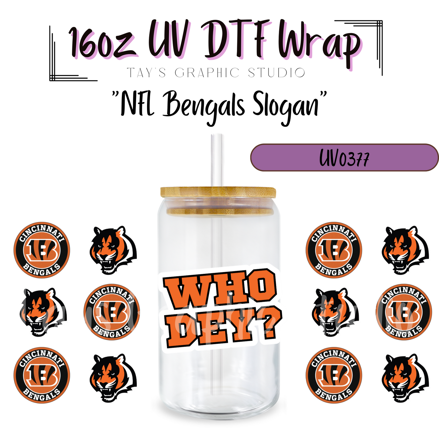 EXCLUSIVE COLLECTION - NFL Team Slogan UV DTF Wraps - 32 Team Wraps - Collection UV DTF Wraps