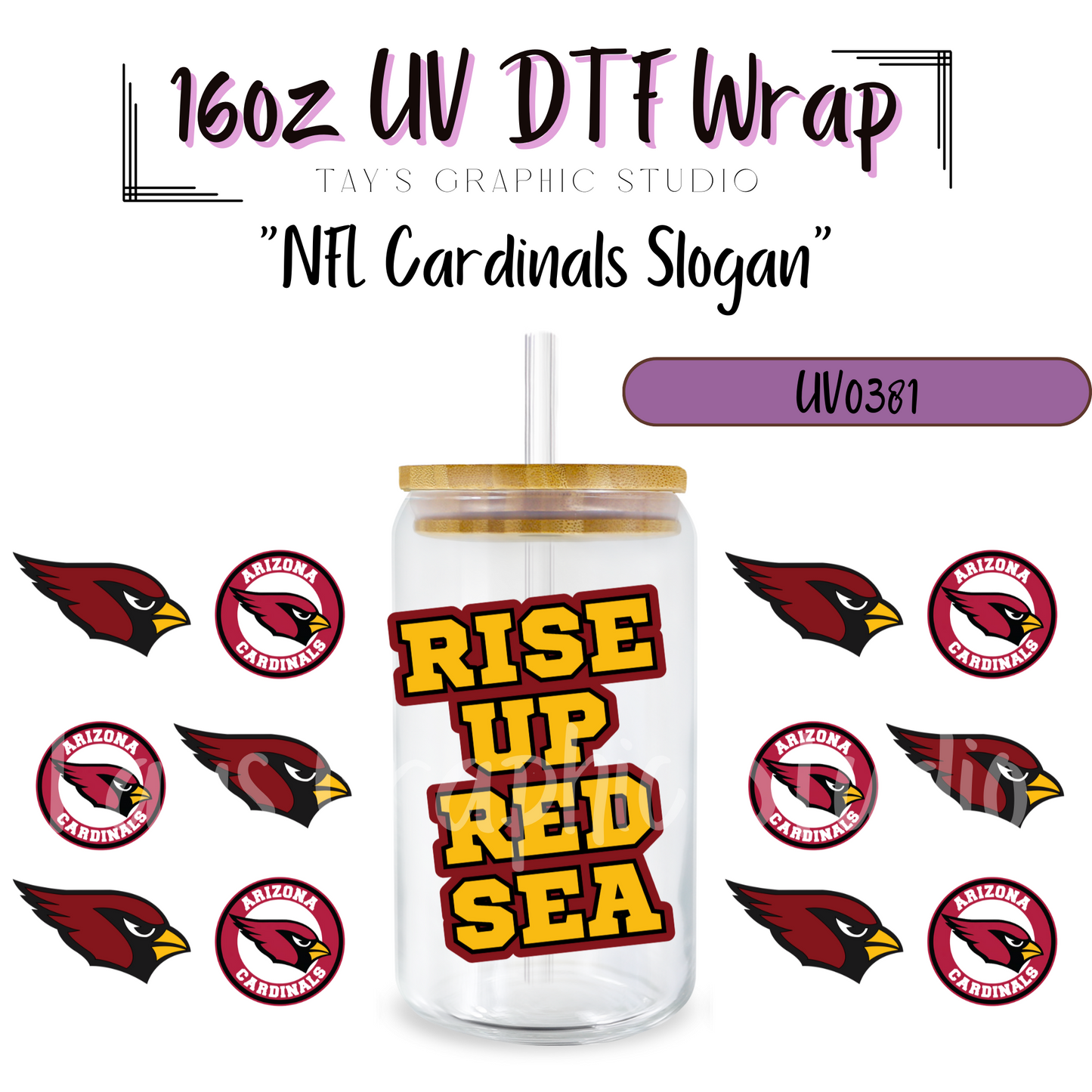 EXCLUSIVE COLLECTION - NFL Team Slogan UV DTF Wraps - 32 Team Wraps - Collection UV DTF Wraps