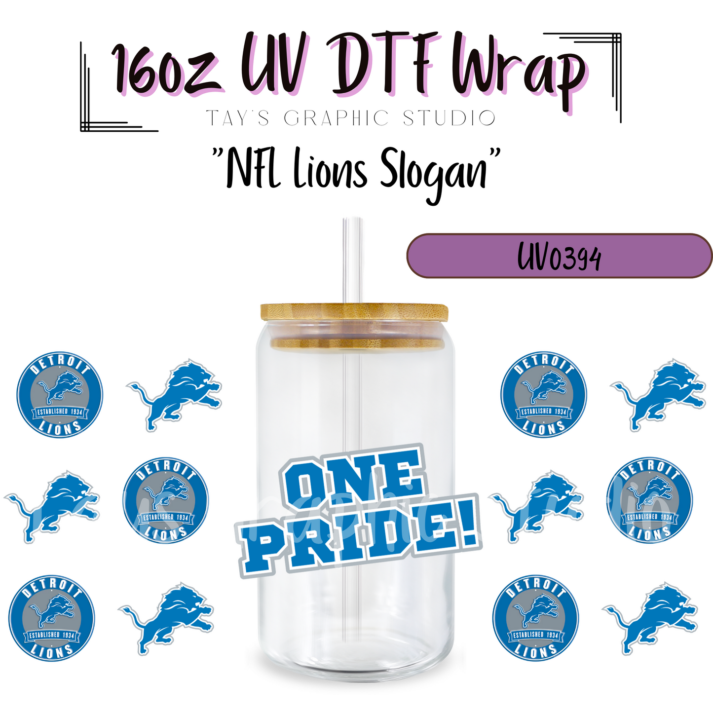 EXCLUSIVE COLLECTION - NFL Team Slogan UV DTF Wraps - 32 Team Wraps - Collection UV DTF Wraps