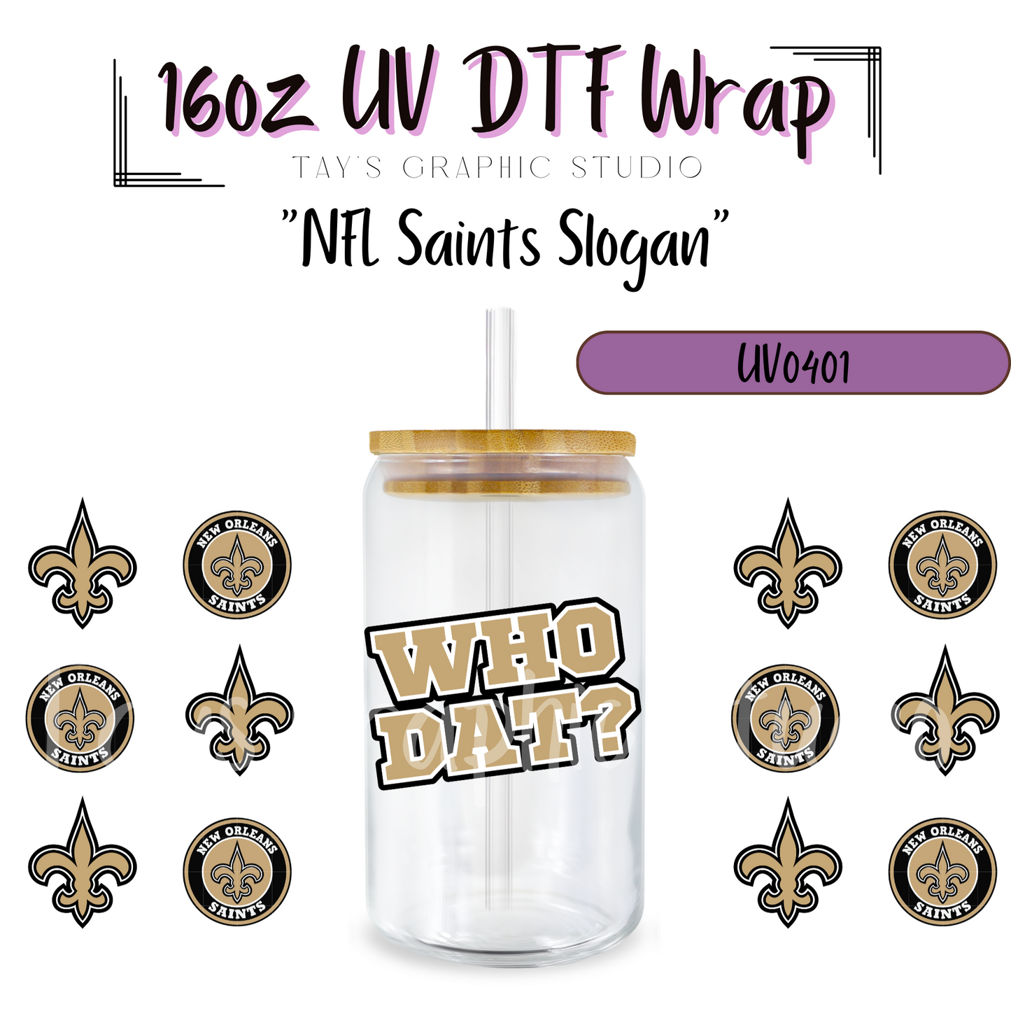 EXCLUSIVE COLLECTION - NFL Team Slogan UV DTF Wraps - 32 Team Wraps - Collection UV DTF Wraps