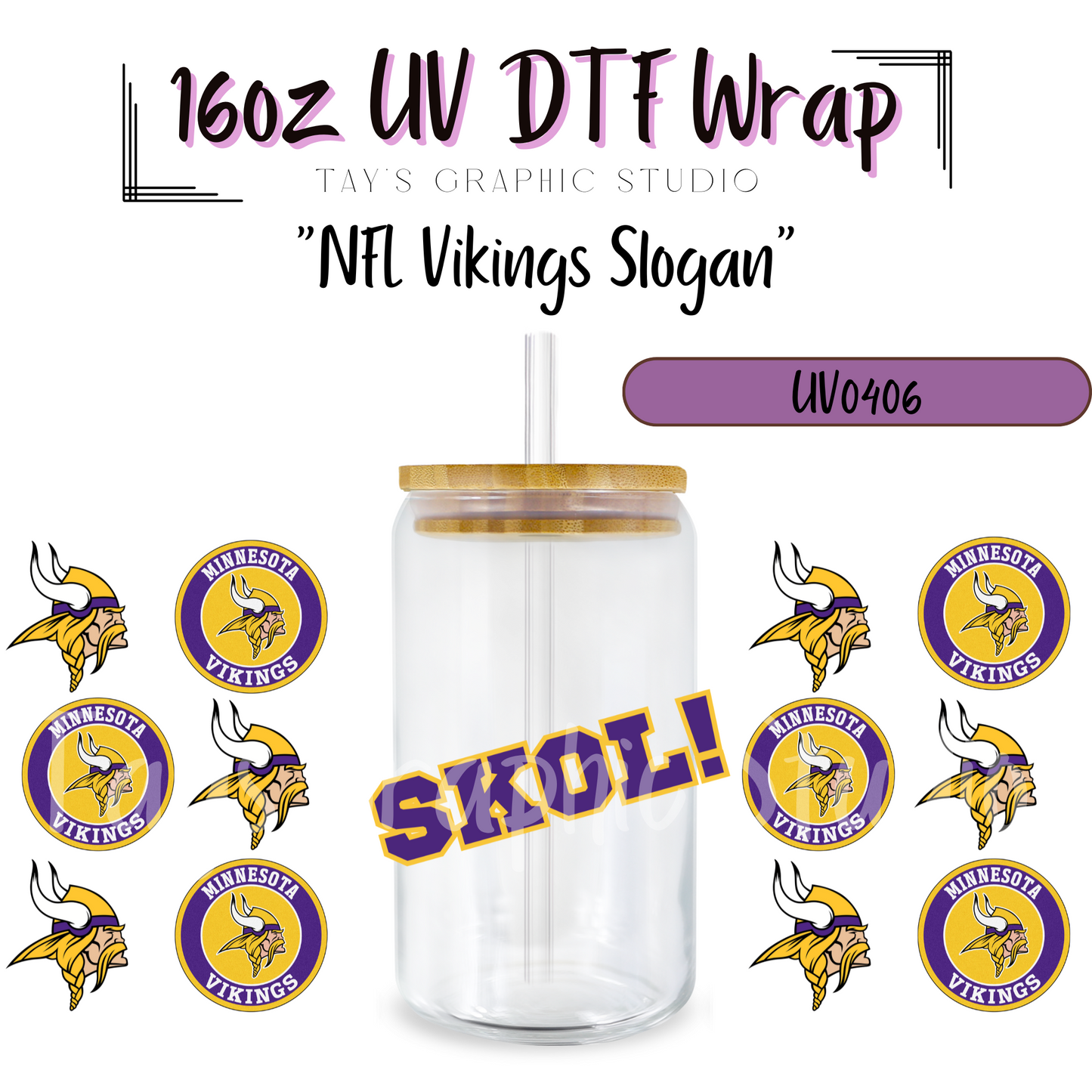 EXCLUSIVE COLLECTION - NFL Team Slogan UV DTF Wraps - 32 Team Wraps - Collection UV DTF Wraps