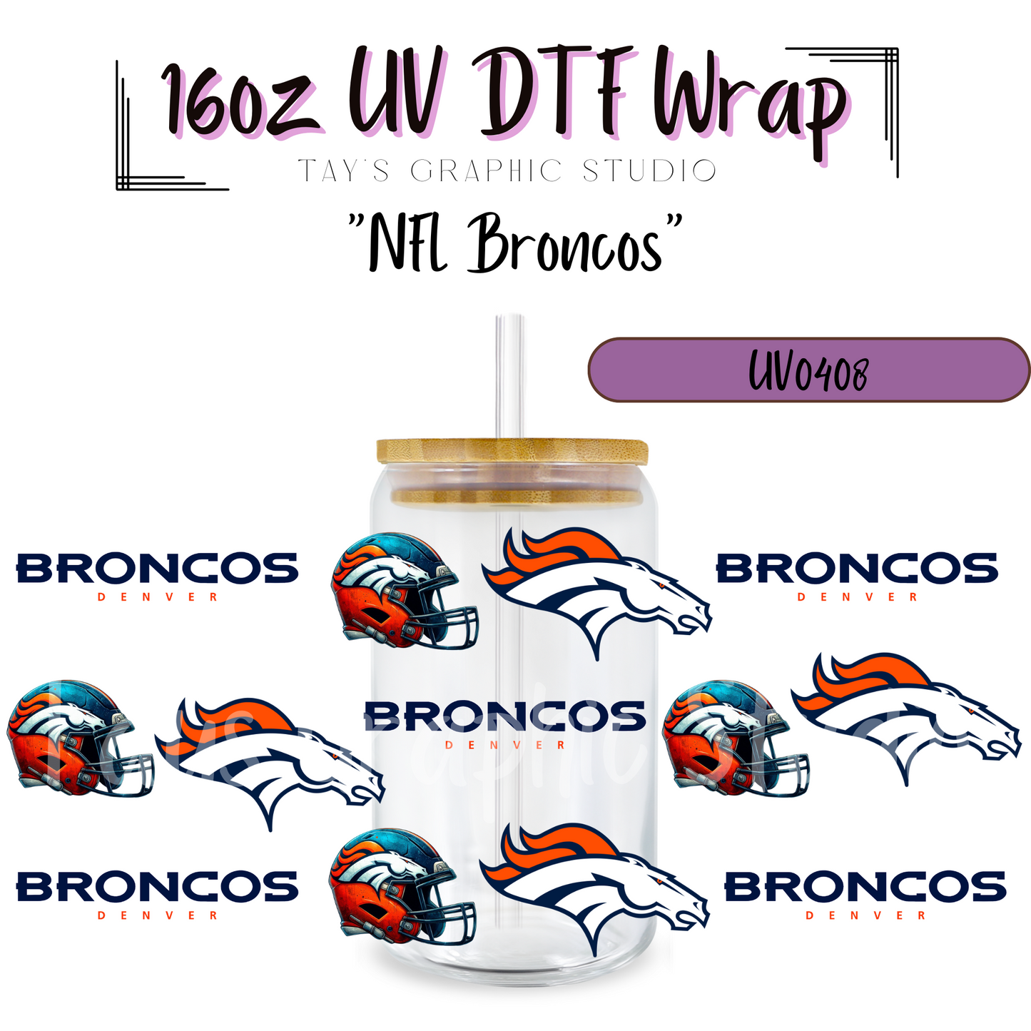 EXCLUSIVE COLLECTION - NFL Team UV DTF Wraps - 32 Team Wraps - Collection UV DTF Wraps - MTO0408-0430