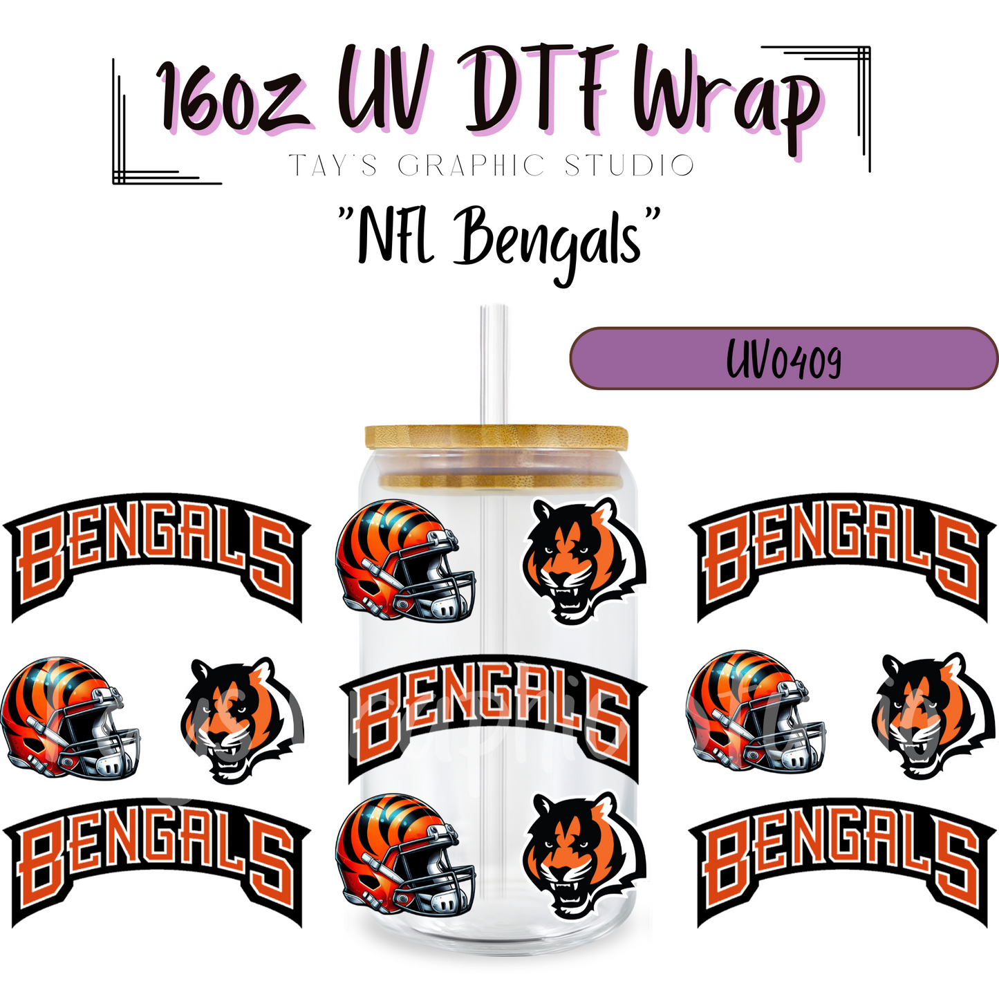 EXCLUSIVE COLLECTION - NFL Team UV DTF Wraps - 32 Team Wraps - Collection UV DTF Wraps - MTO0408-0430