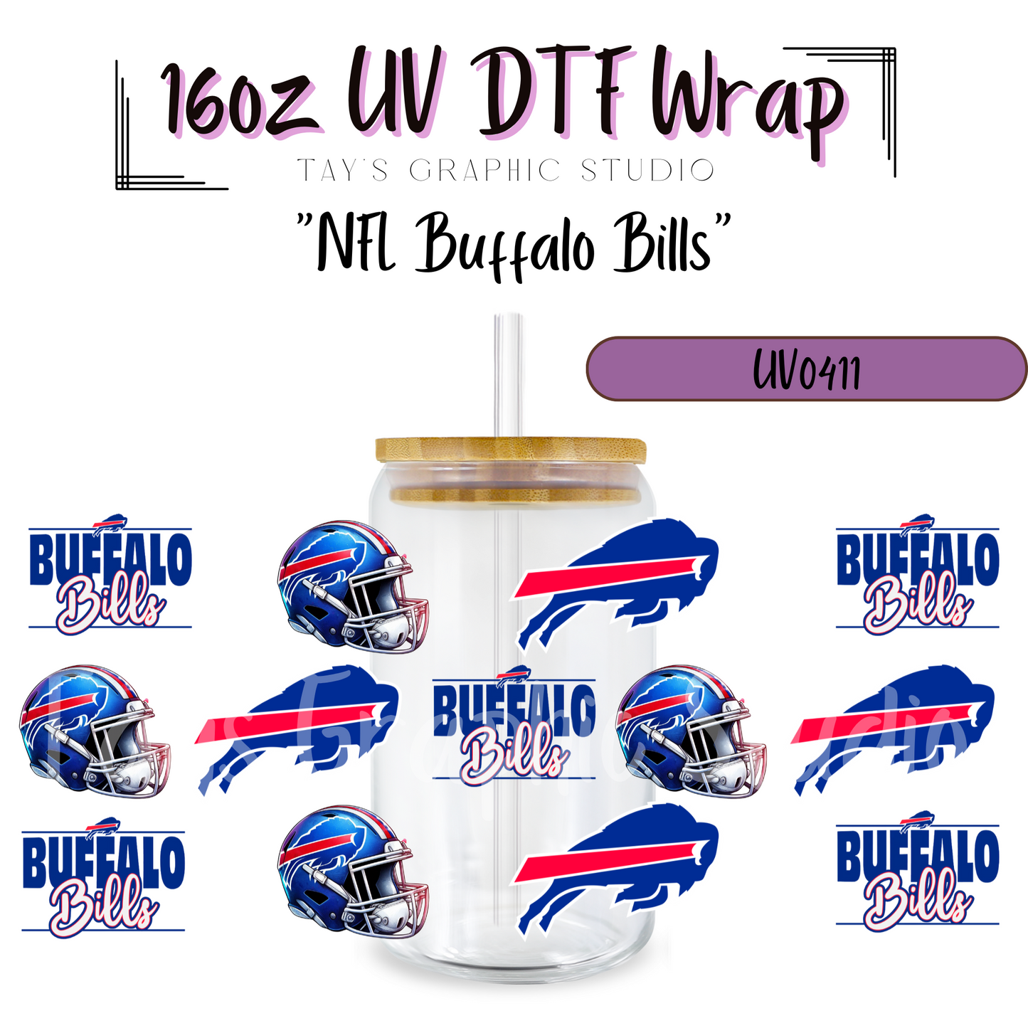 EXCLUSIVE COLLECTION - NFL Team UV DTF Wraps - 32 Team Wraps - Collection UV DTF Wraps - MTO0408-0430