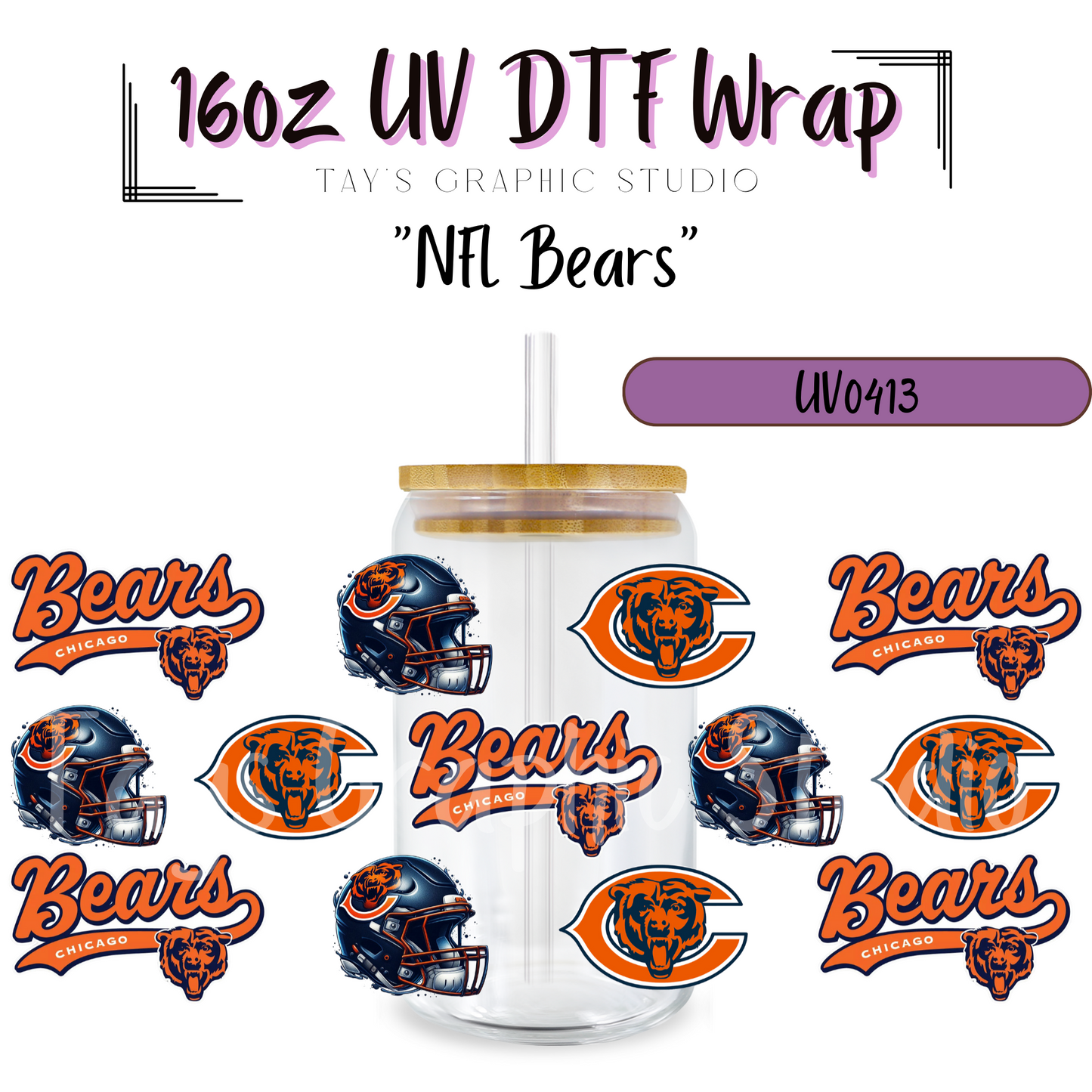 EXCLUSIVE COLLECTION - NFL Team UV DTF Wraps - 32 Team Wraps - Collection UV DTF Wraps - MTO0408-0430