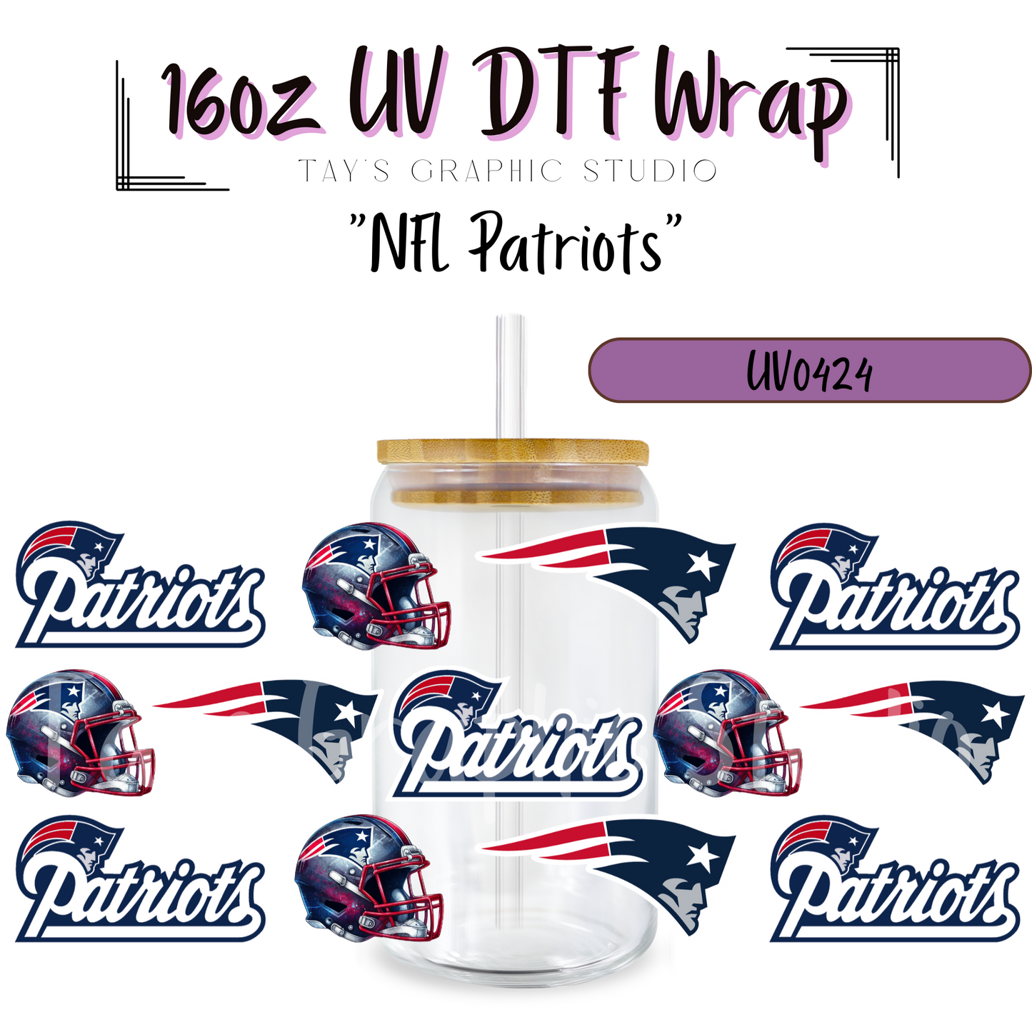 EXCLUSIVE COLLECTION - NFL Team UV DTF Wraps - 32 Team Wraps - Collection UV DTF Wraps - MTO0408-0430