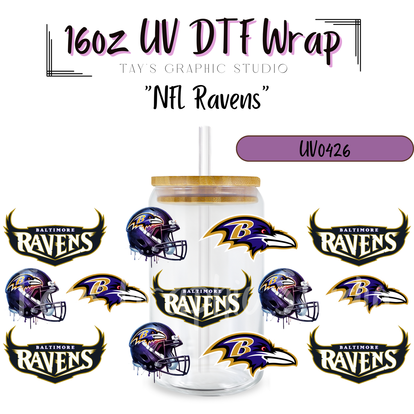 EXCLUSIVE COLLECTION - NFL Team UV DTF Wraps - 32 Team Wraps - Collection UV DTF Wraps - MTO0408-0430