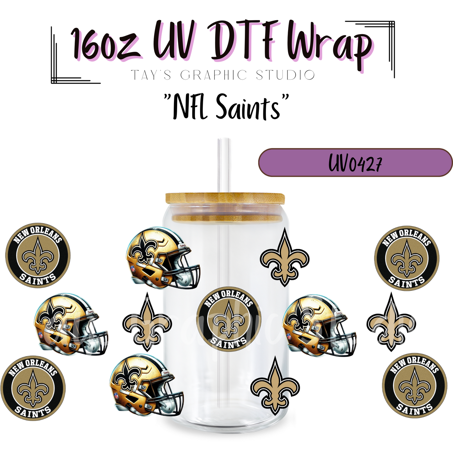 EXCLUSIVE COLLECTION - NFL Team UV DTF Wraps - 32 Team Wraps - Collection UV DTF Wraps - MTO0408-0430