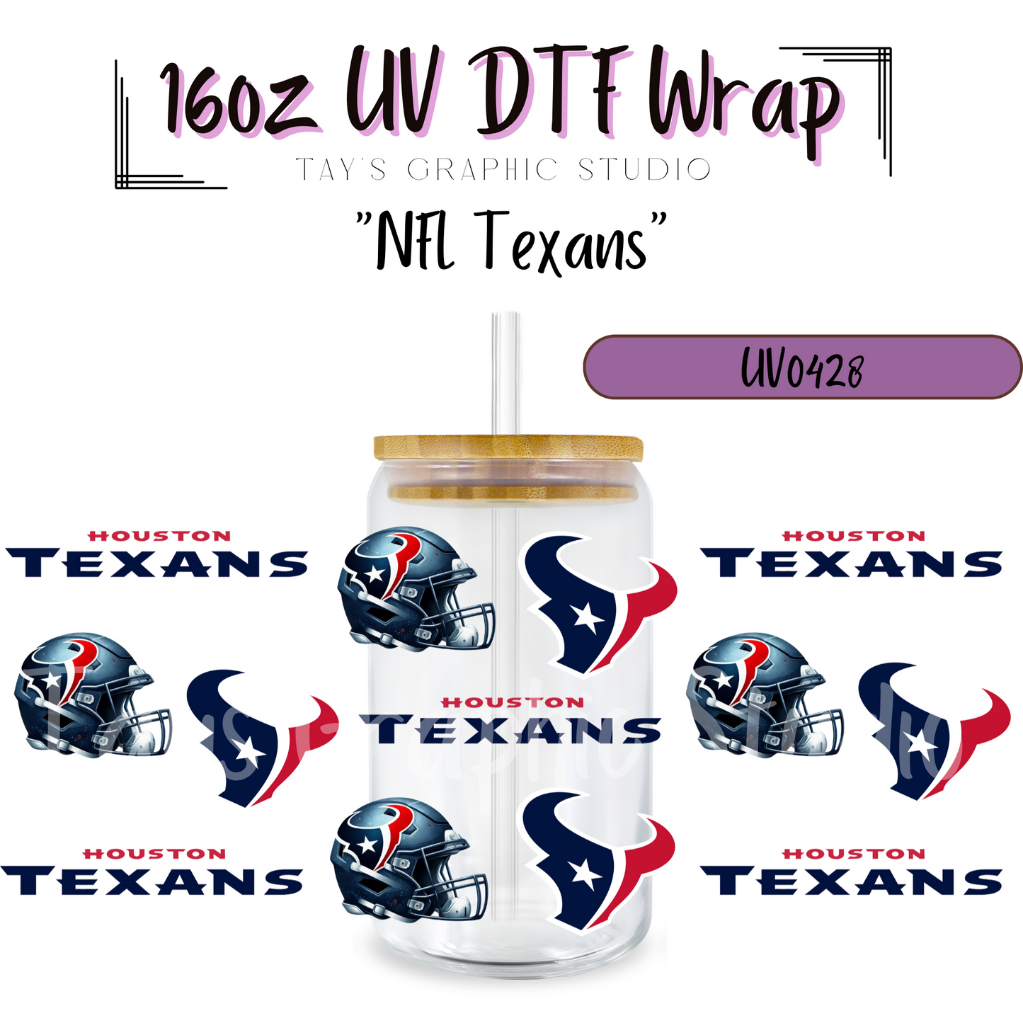 EXCLUSIVE COLLECTION - NFL Team UV DTF Wraps - 32 Team Wraps - Collection UV DTF Wraps - MTO0408-0430