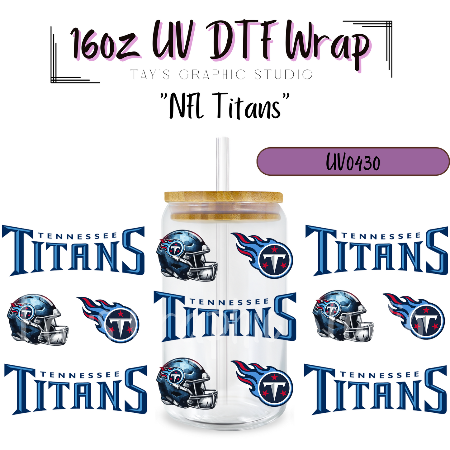 EXCLUSIVE COLLECTION - NFL Team UV DTF Wraps - 32 Team Wraps - Collection UV DTF Wraps - MTO0408-0430