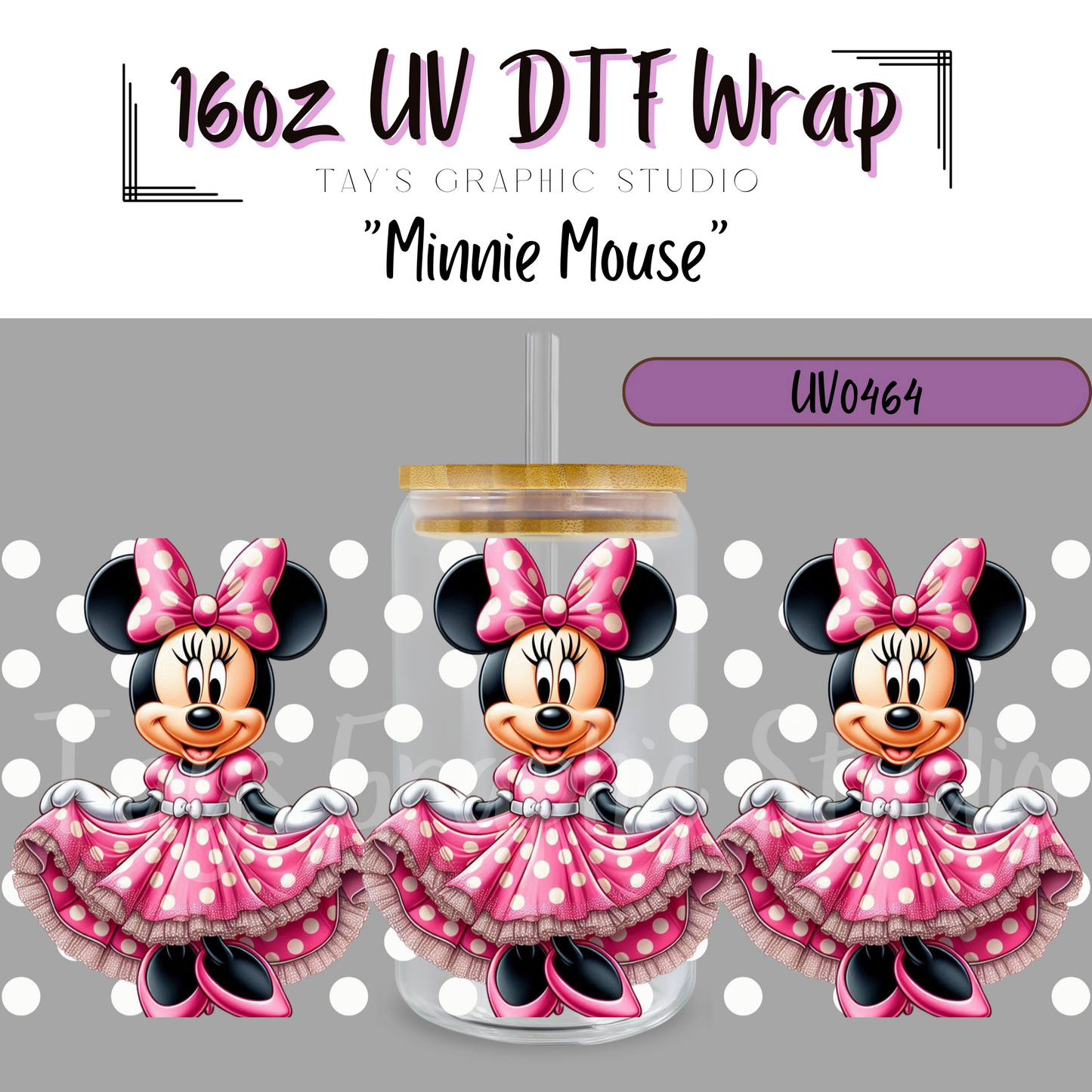 Exclusive - Minnie Mouse UV DTF Wrap - MTO0464