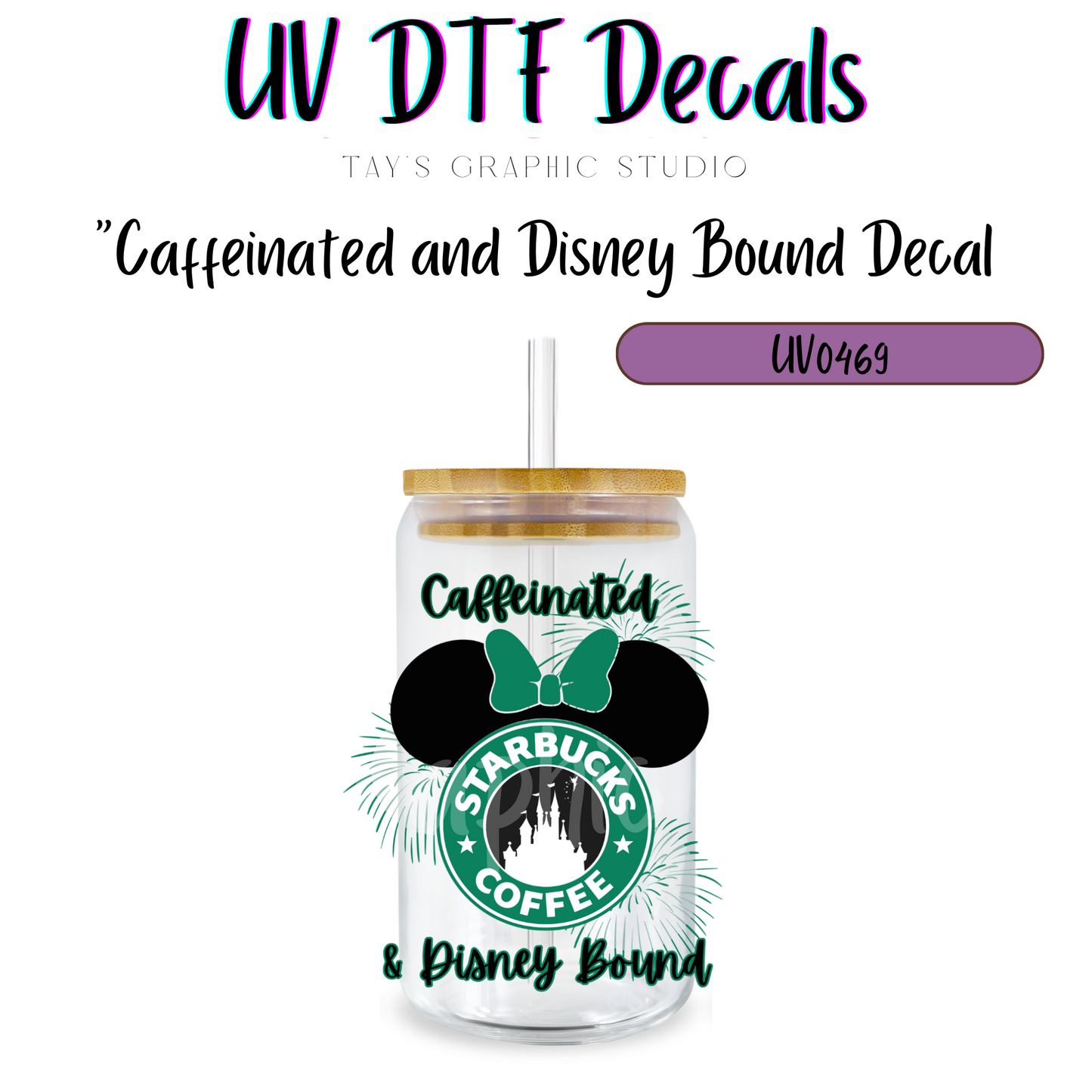 Exclusive - Caffeinated & Disney Bounce UV DTF Decal - MTO0469