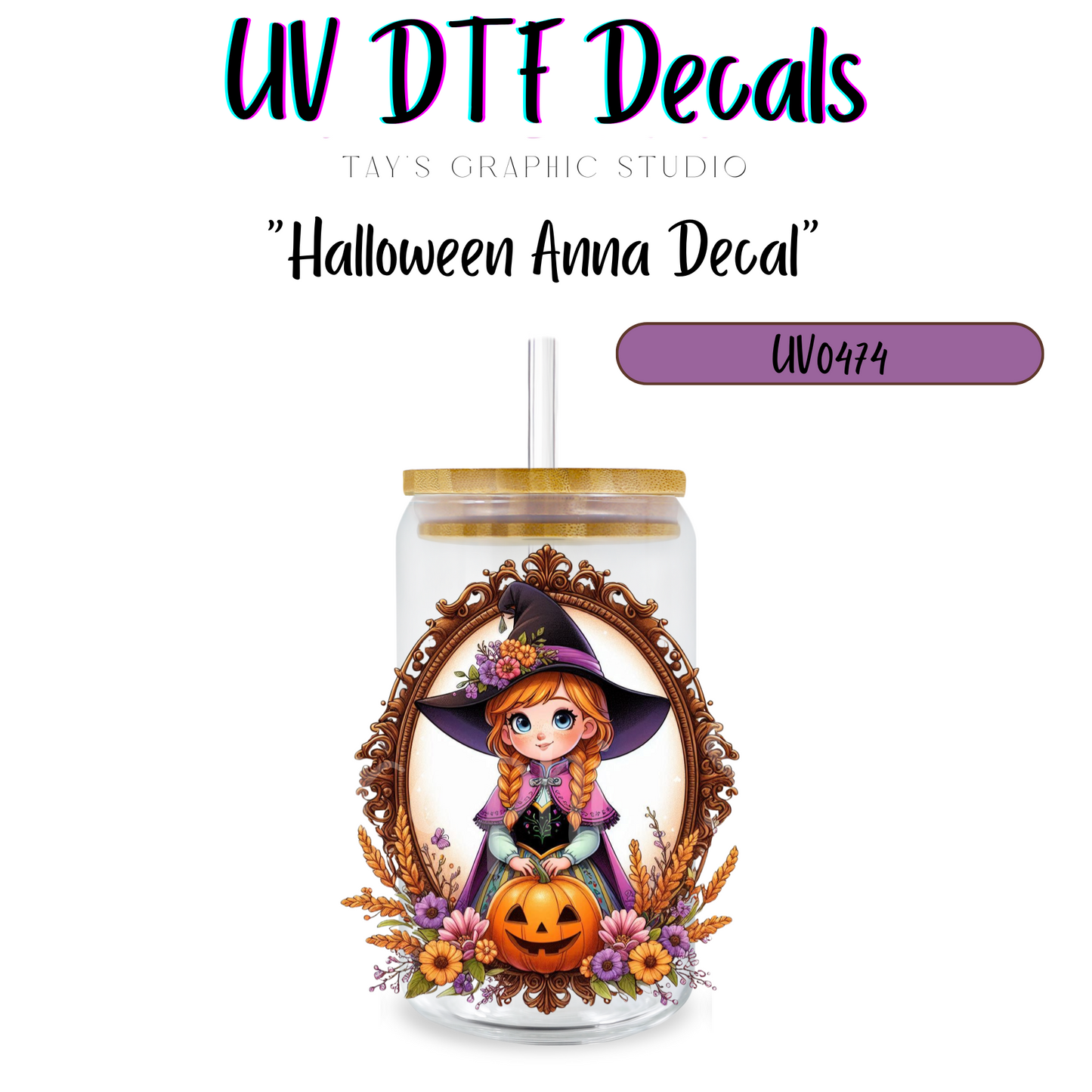 EXCLSUIVE COLLECTIONS - Halloween Disney Women/Princesses UV DTF Decals - 9 Wraps