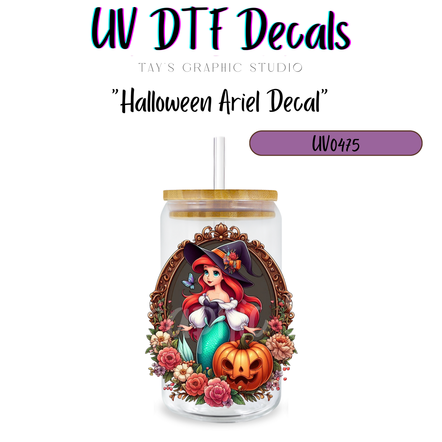 EXCLSUIVE COLLECTIONS - Halloween Disney Women/Princesses UV DTF Decals - 9 Wraps