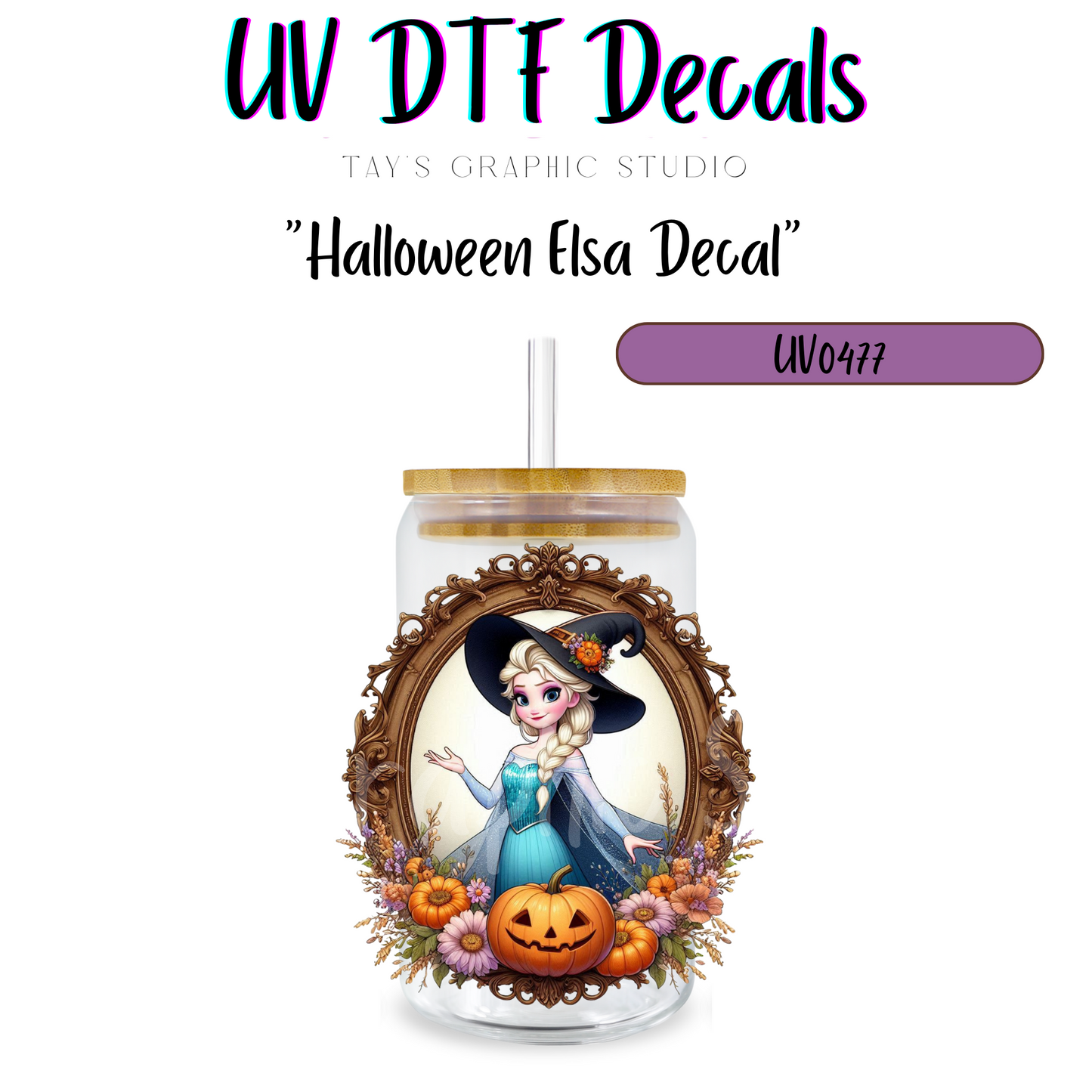 EXCLSUIVE COLLECTIONS - Halloween Disney Women/Princesses UV DTF Decals - 9 Wraps