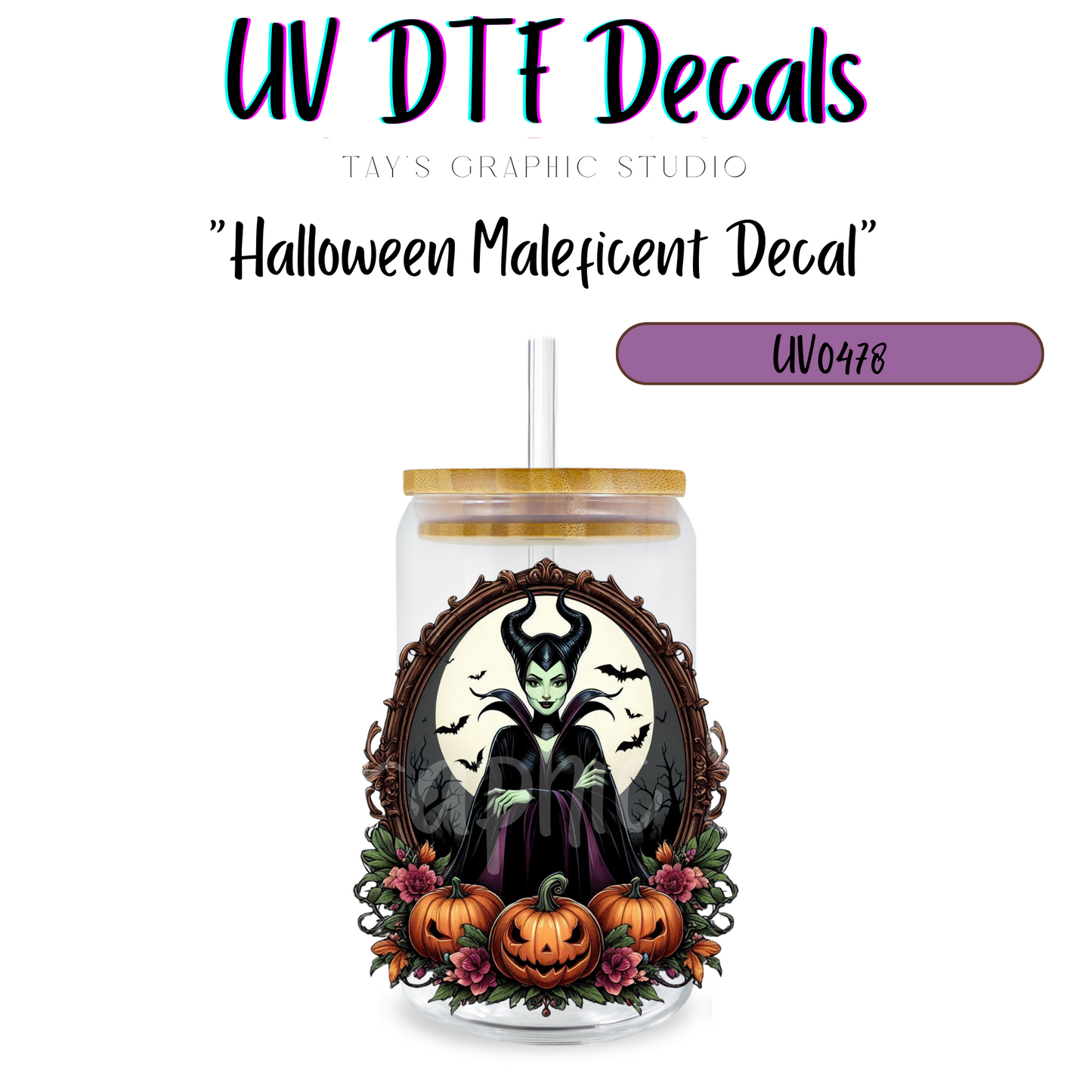 EXCLSUIVE COLLECTIONS - Halloween Disney Women/Princesses UV DTF Decals - 9 Wraps