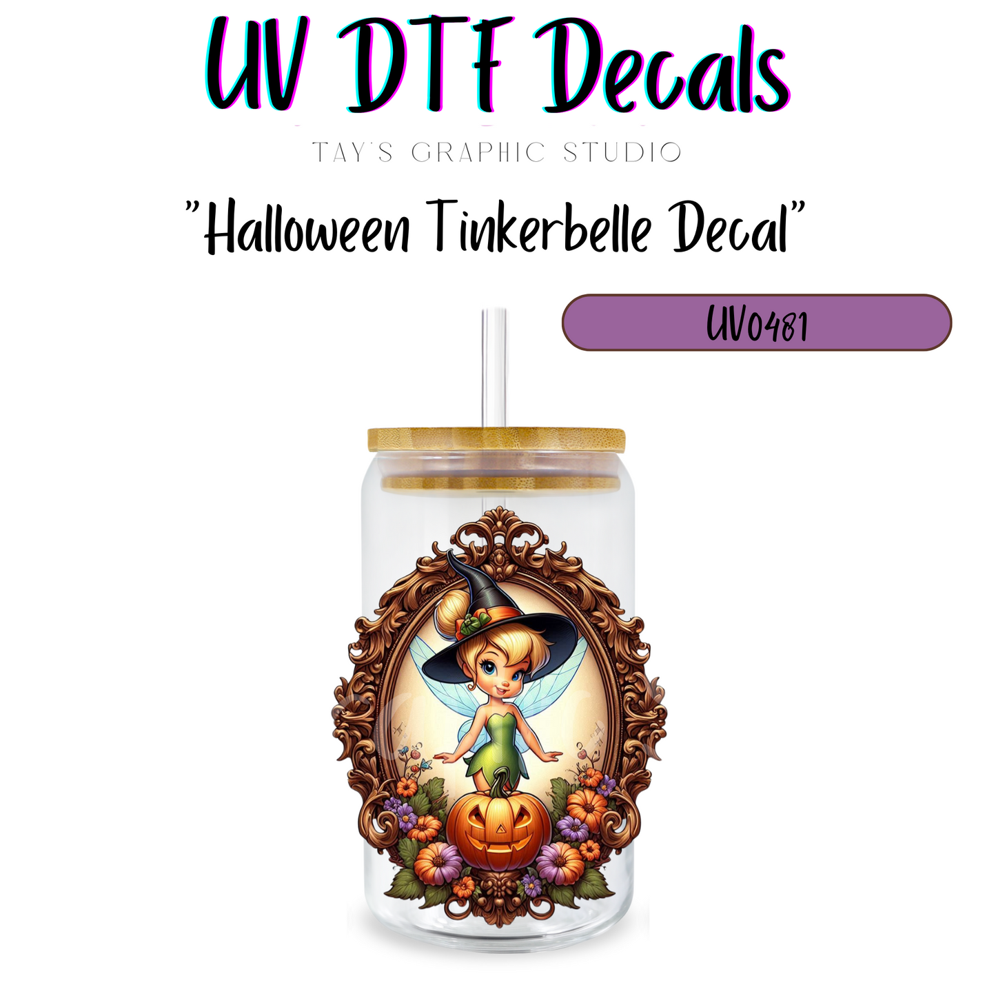 EXCLSUIVE COLLECTIONS - Halloween Disney Women/Princesses UV DTF Decals - 9 Wraps