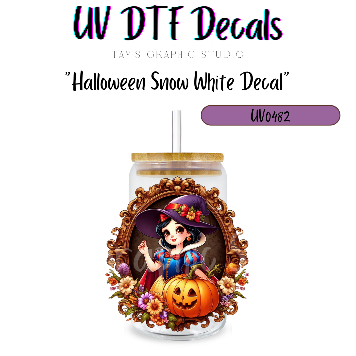 EXCLSUIVE COLLECTIONS - Halloween Disney Women/Princesses UV DTF Decals - 9 Wraps