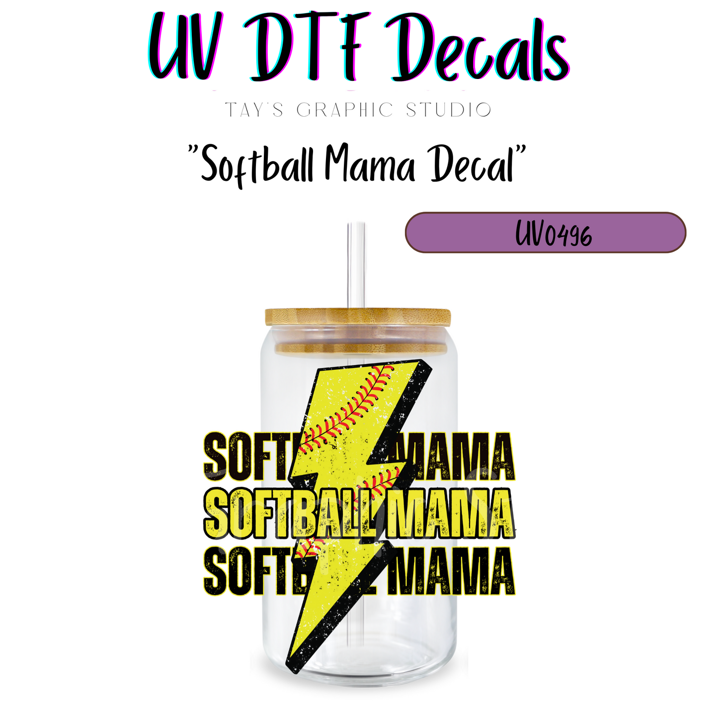 Exclusive - Softball Mama UV DTF Decal - MTO0496