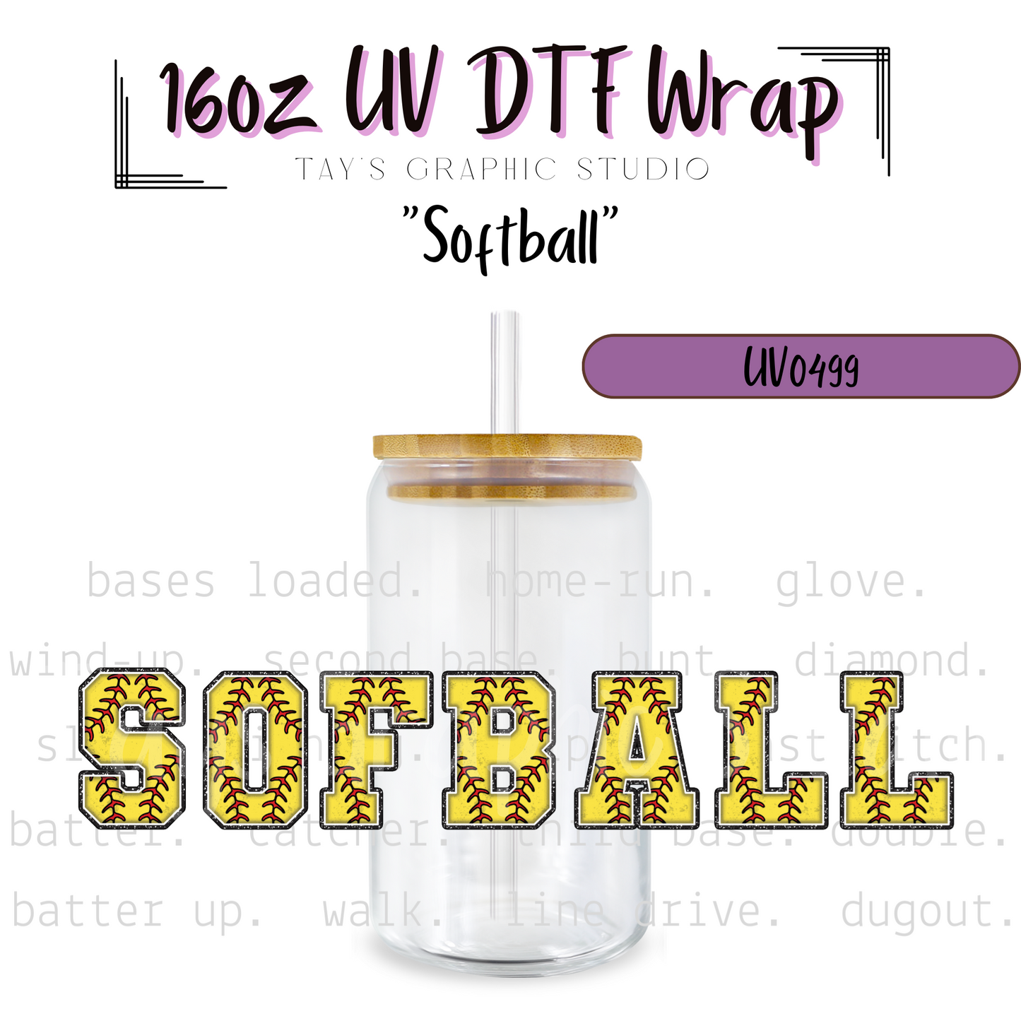 Exclusive - Softball UV DTF Wrap - MTO0499