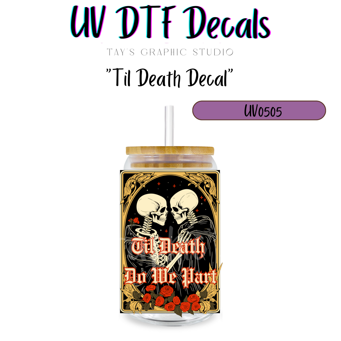 Exclusive - "Til Death Tarot Card UV DTF Decal - MTO0505