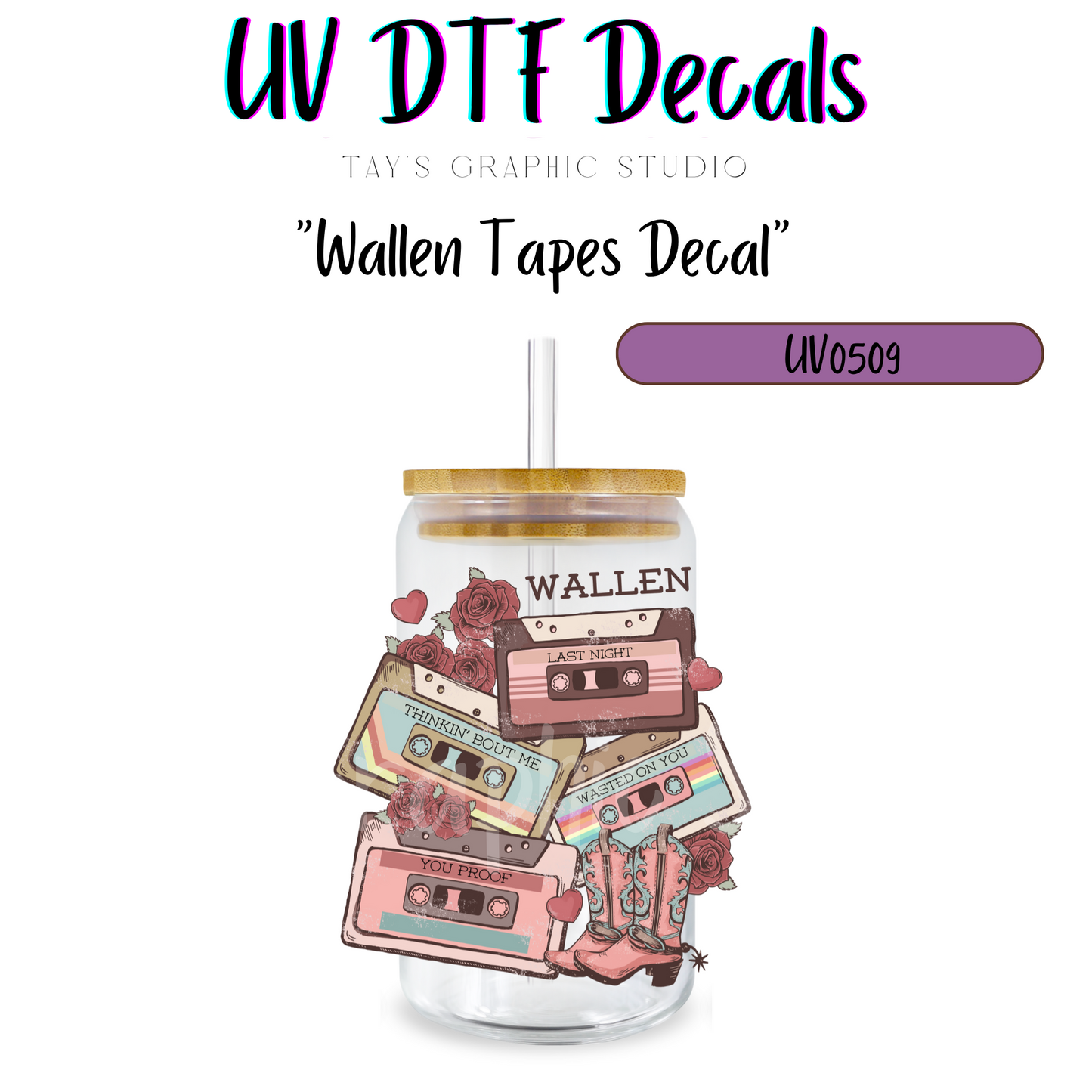 Exclusive - Wallen Cassette Tapes UV DTF Decal - MTO0509