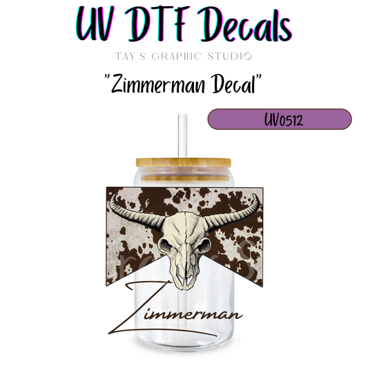 Exclusive - Zimmerman UV DTF Decal - MTO0512