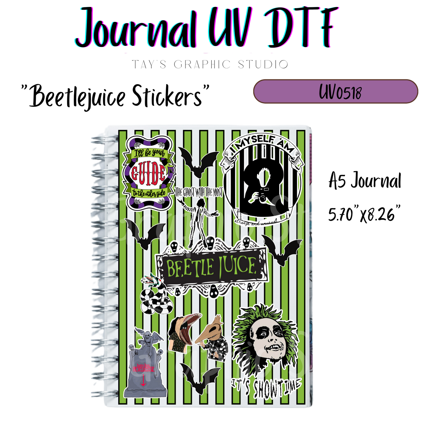 Exclusive - Beetlejuice A5, A6, A7 Journal UV DTF Wrap - MTO0518