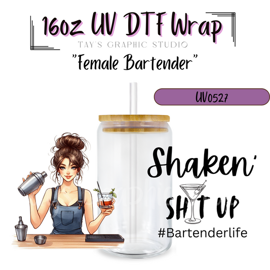 Exclusive - Female Bartender UV DTF Wrap - MTO0527