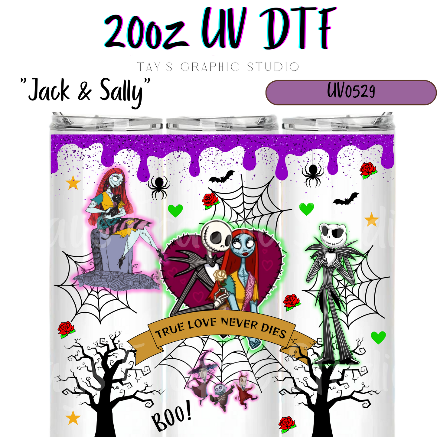 Exclusive - Jack & Sally 20oz UV DTF Wrap - MTO0529