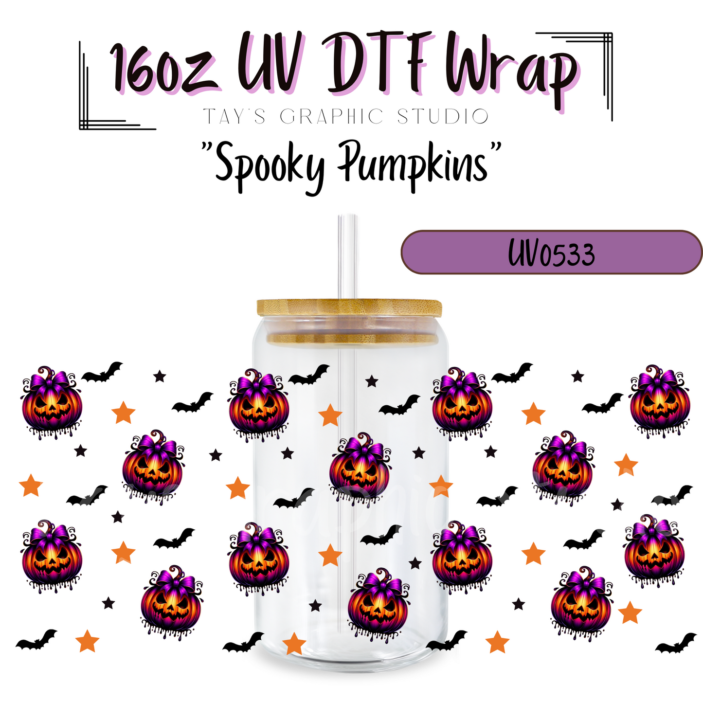 Exclusive - Spooky Pumpkins UV DTF Wrap - MTO0533