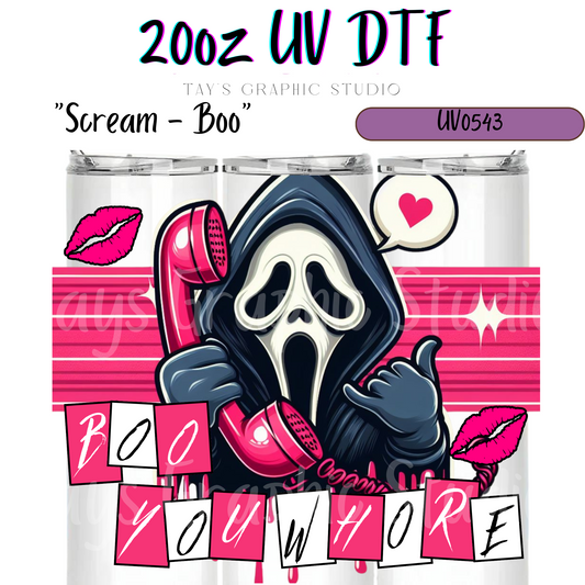 Exclusive - Scream Boo 20oz UV DTF Wrap - MTO0543