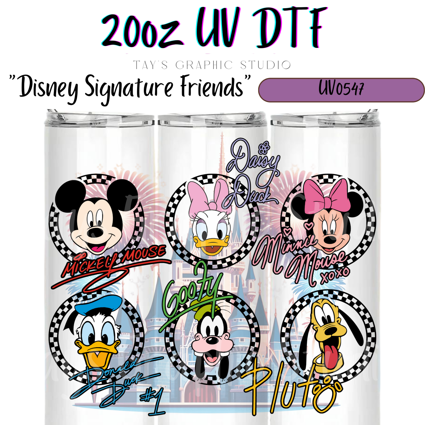 Exclusive - Disney Signature Friends 20oz UV DTF Wrap - MTO0547