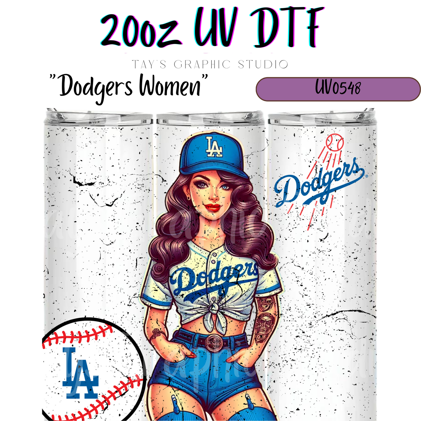 Exclusive - Dodgers Girl 20oz UV DTF Wraps - MTO0548