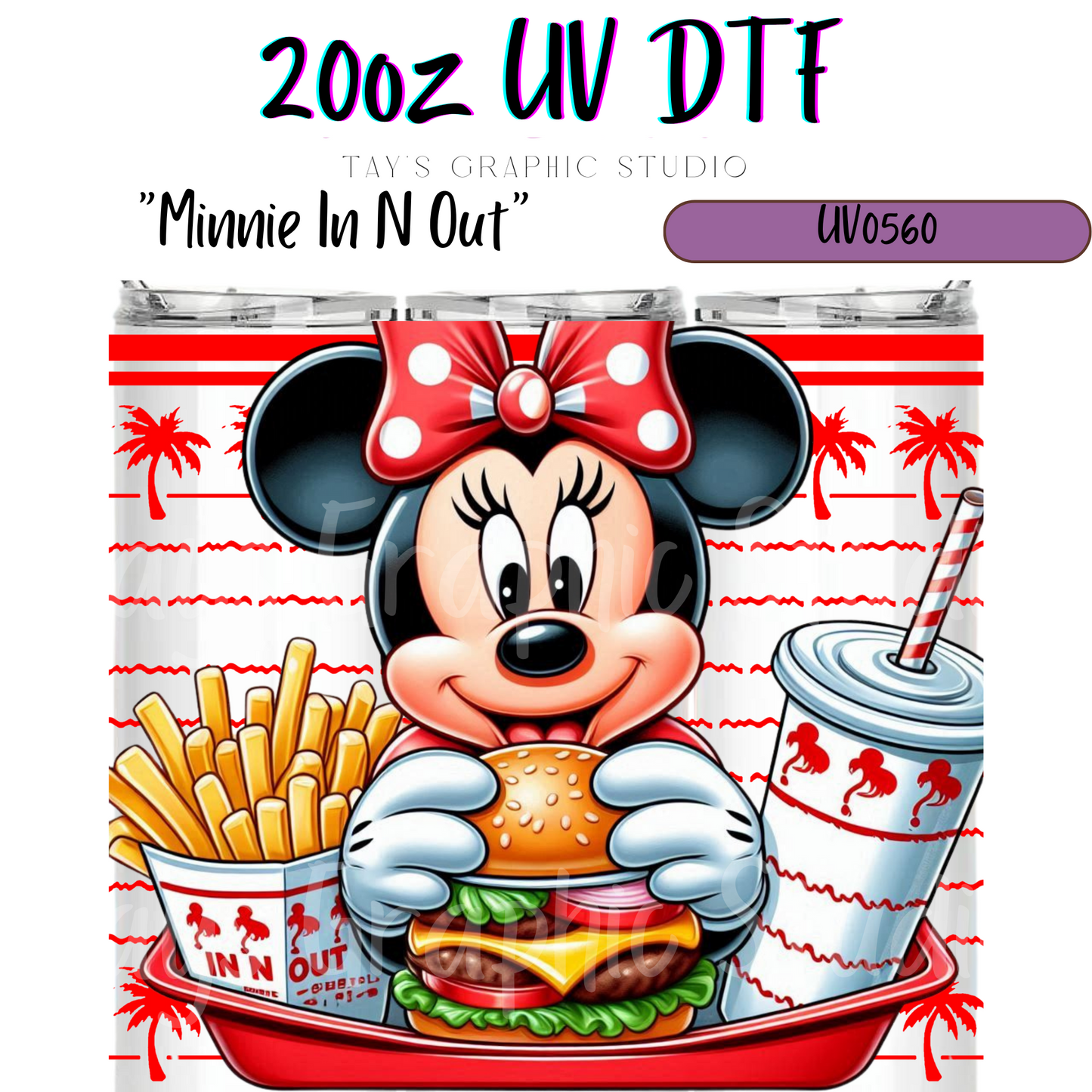 Exclusive - Minnie In N Out 20oz UV DTF Wrap - MTO0560