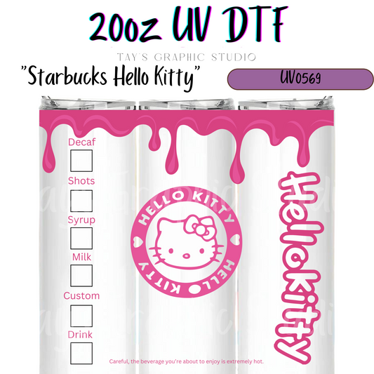 Exclusive - Starbucks Hello Kitty 20oz UV DTF Wrap - MTO0563