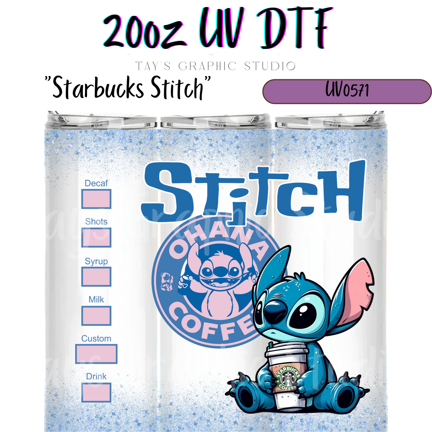 Exclusive - Starbucks Stitch 20oz UV DTF Wrap - MTO0571