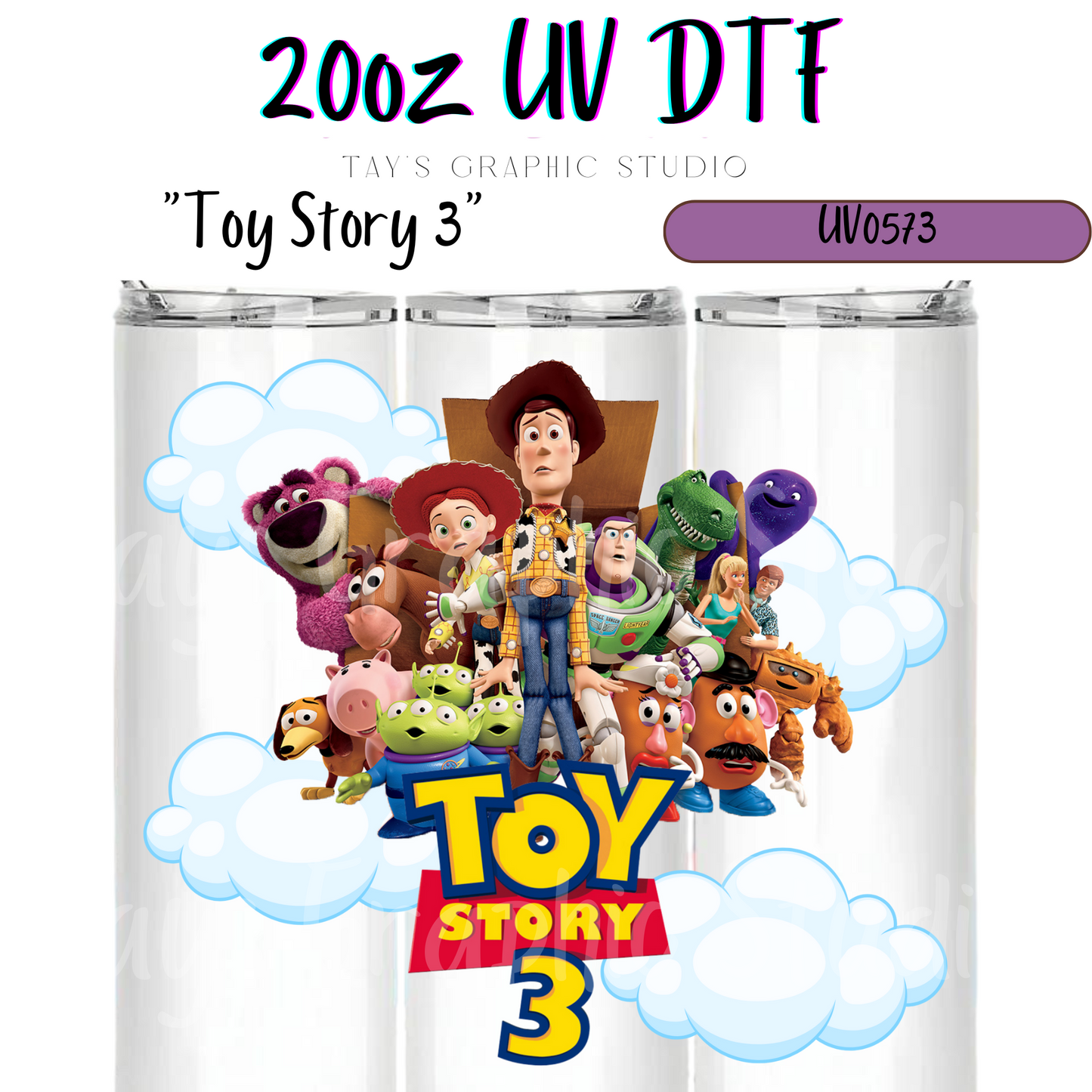 Exclusive - Toy Story 3 20oz UV DTF Wrap - MTO0573