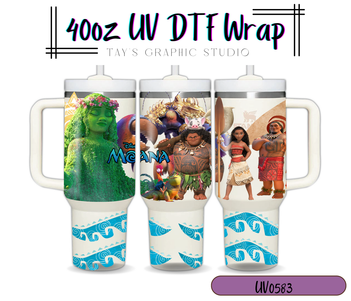 Exclusive - Moana Top & Bottom 40oz UV DTF Wrap - MTO0583