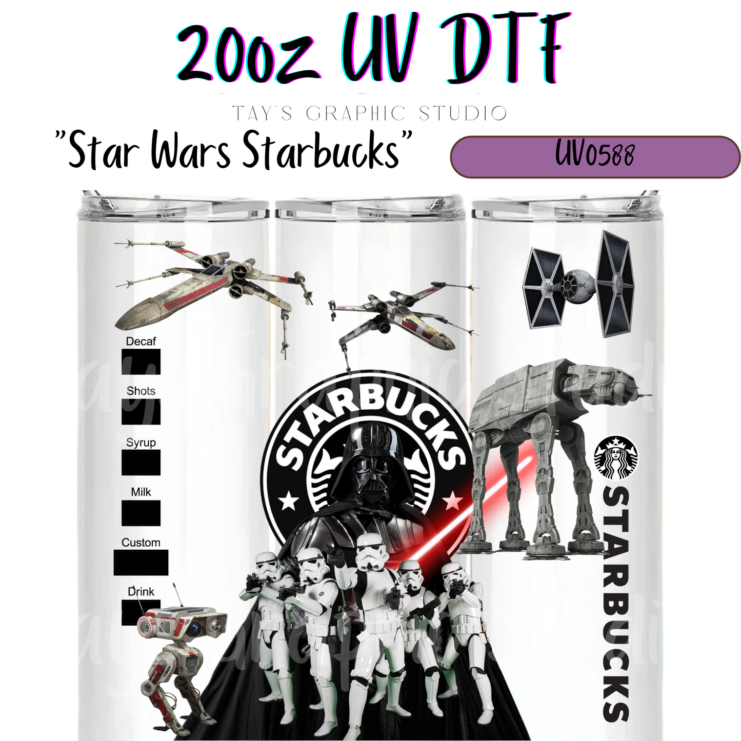 Exclusive - Star Wars Starbucks 20oz UV DTF wrap - MTO0588