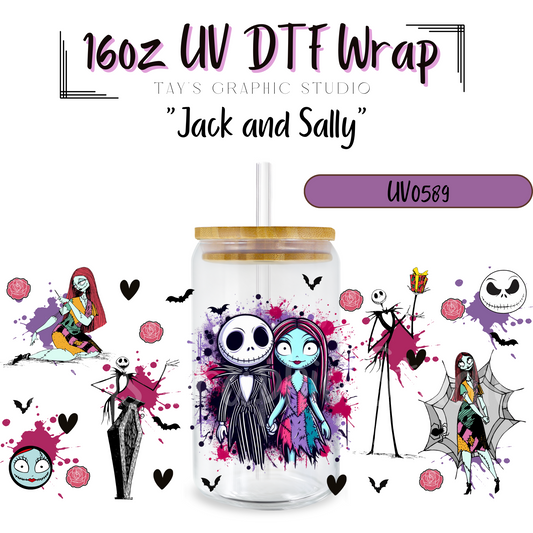 Exclusive - Jack and Sally 16oz UV DTF Wrap - MTO0589