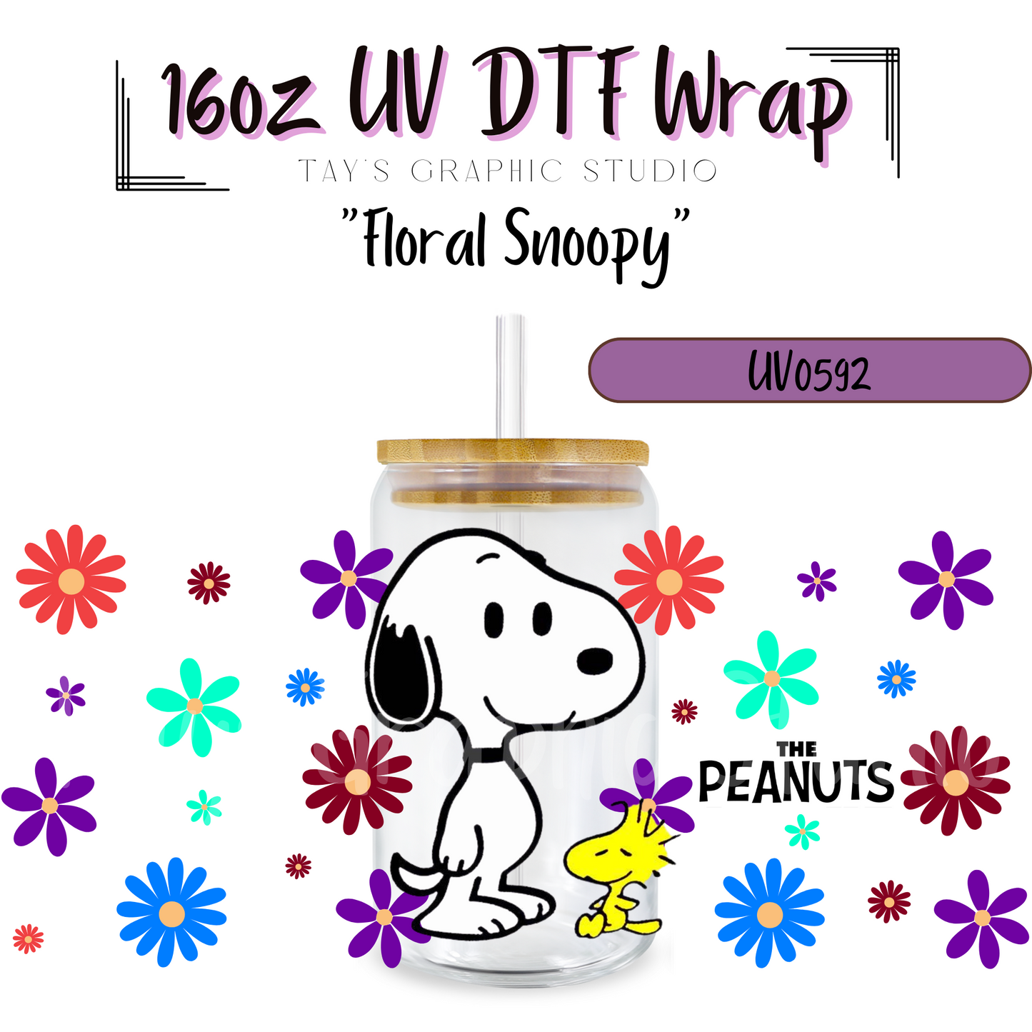 Exclusive - Snoopy 16oz UV DTF Wrap - MTO0592